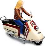Schuco 1/10 Heinkel Roller turiste 1960 com Figura (RARO)