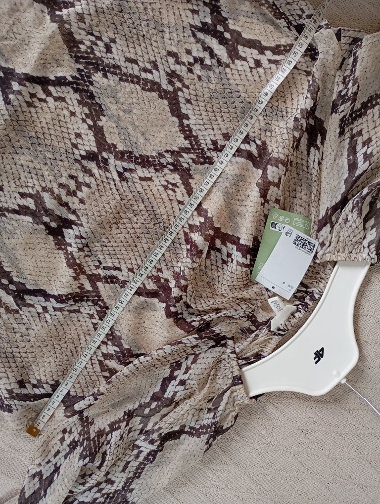H&M S-L obszerna NOWA bluzka z imitacji skóry węża