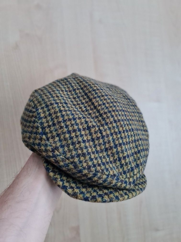 Wełniany kaszkiet w pepitkę Vintage Retro