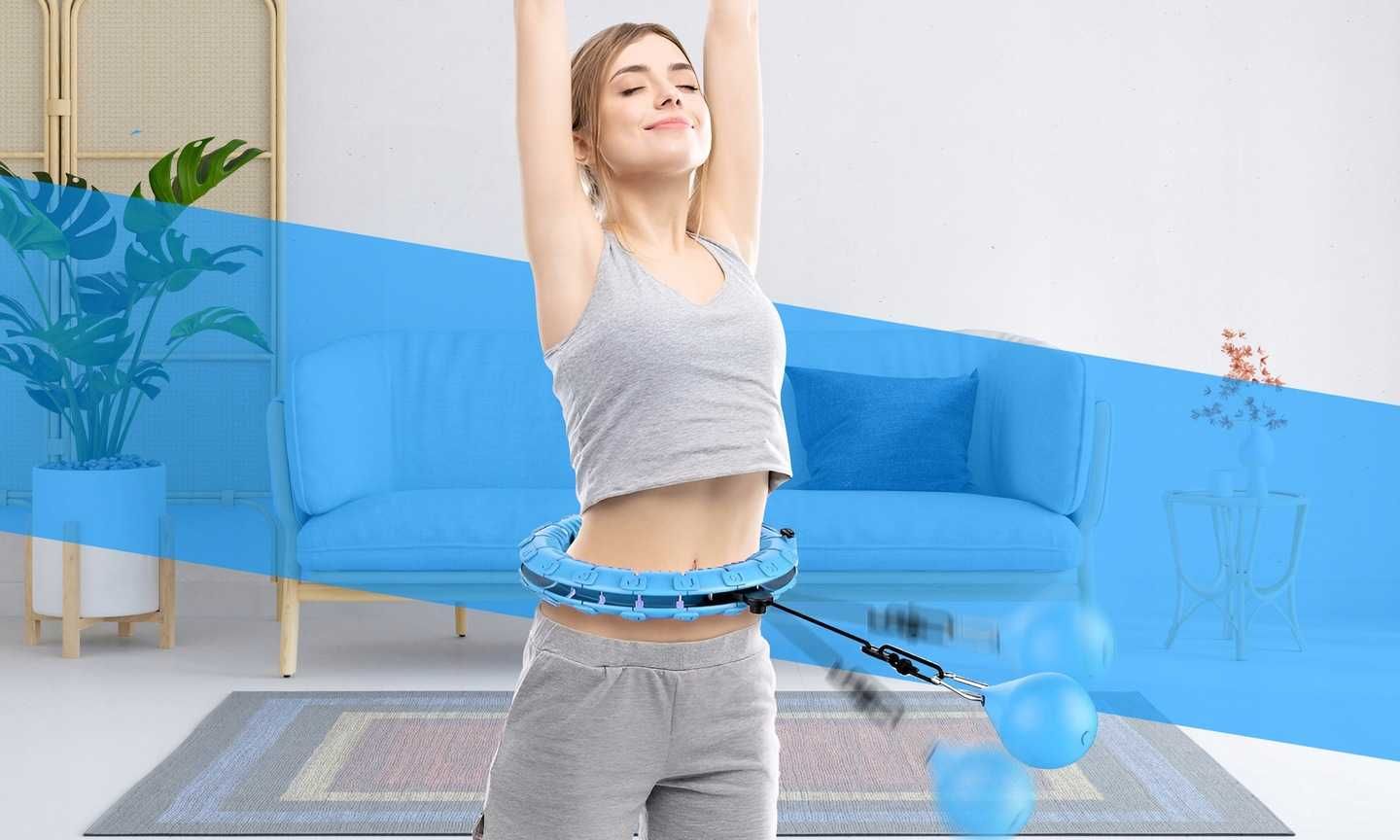 Hula hop z wypustkami niebieski 120cm