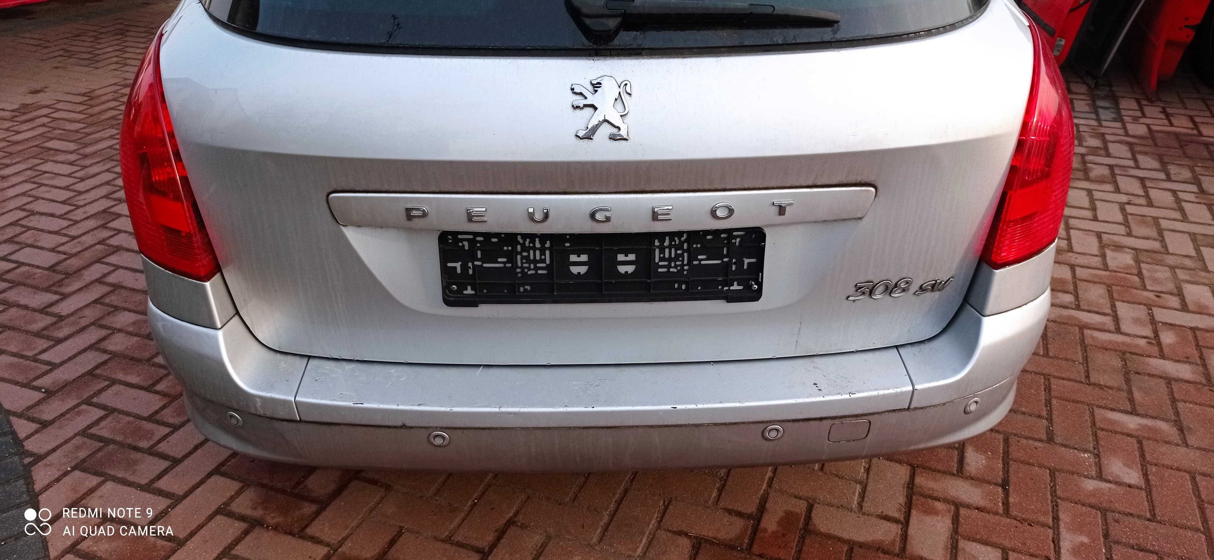 Peugeot 308 zderzak tył  PDC CZĘŚCI kod lakieru EZRC
