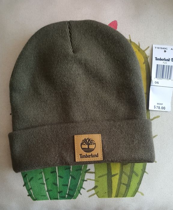 Шапка бини Timberland army green хаки