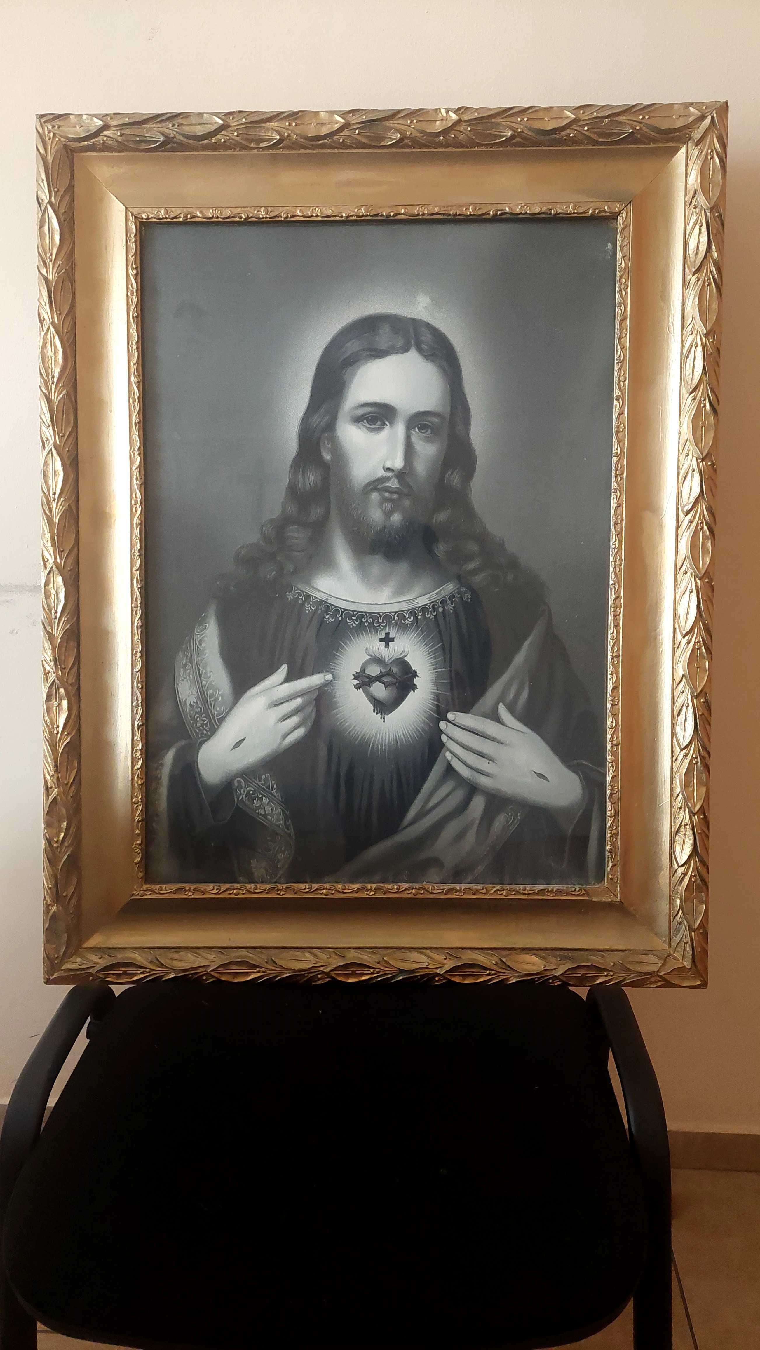 Stary obraz najswietsze serce Pana Jezusa
