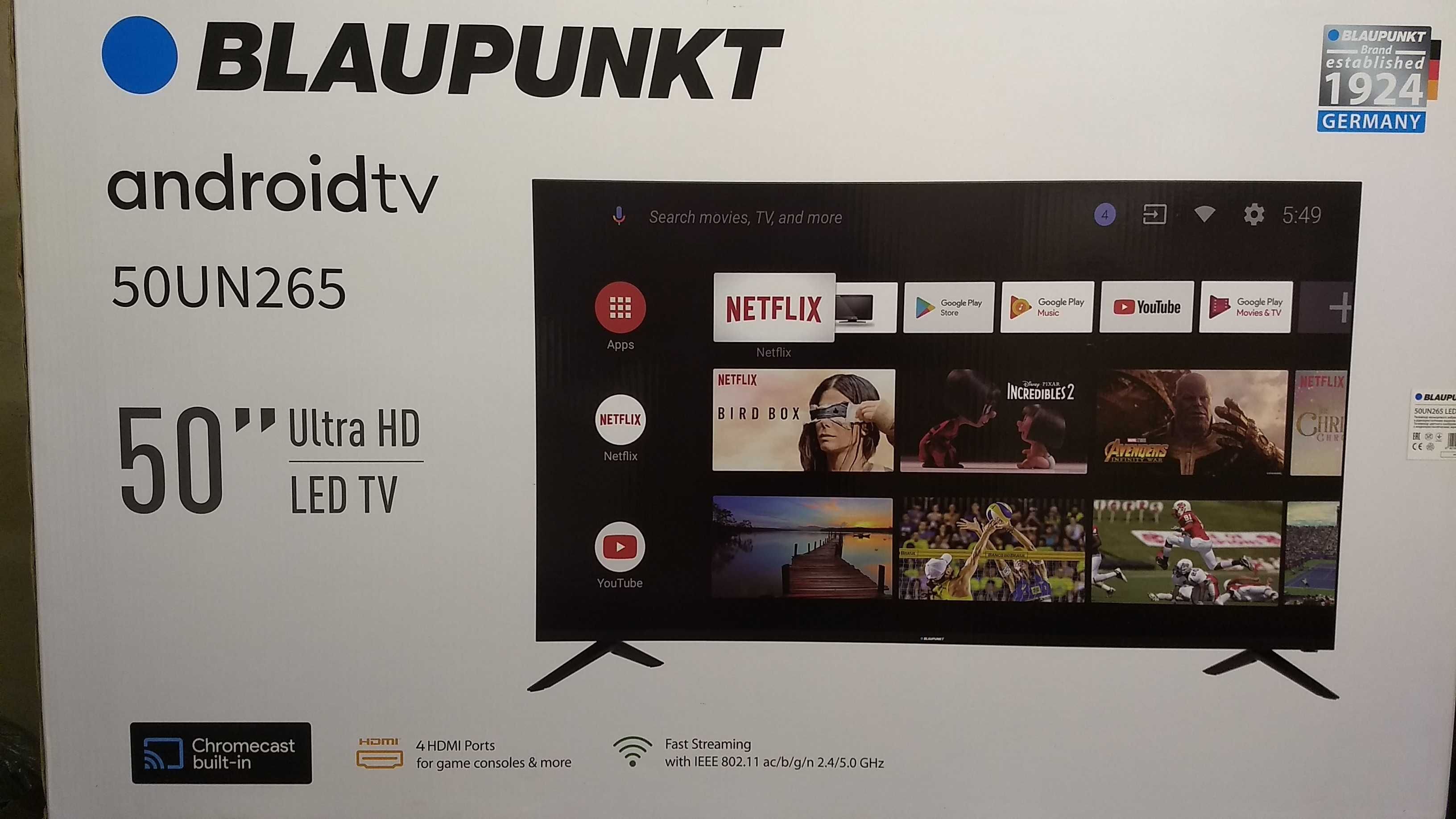 4K Телевізор 50" Blaupunkt 50UN265 Smart T2