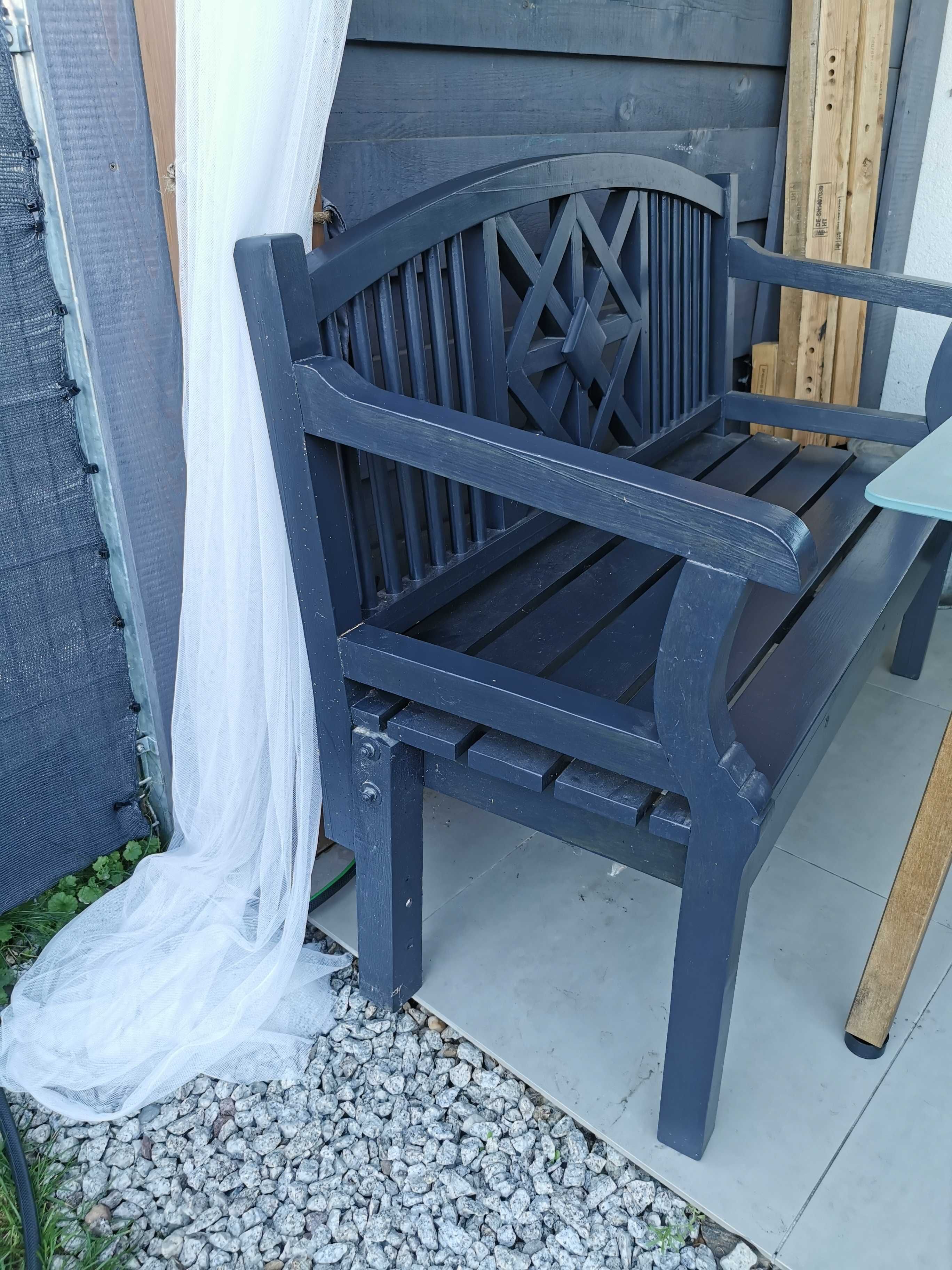 PIĘKNE drewniane meble ogrodowe - zestaw: ławka + 2 fotele / krzesła