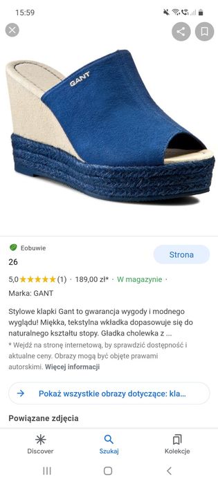 Klapki koturn Gant