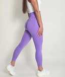 Bezszwowe getry s leginsy gym hero liliowe push up fioletowe fitness
