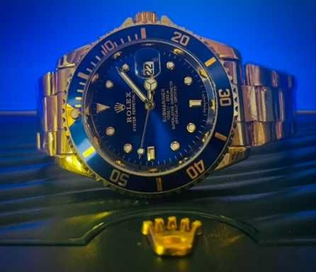 Promocja! Zegarek Rolex Submariner Blue Sea Gold Date! 42mm AAA Zestaw