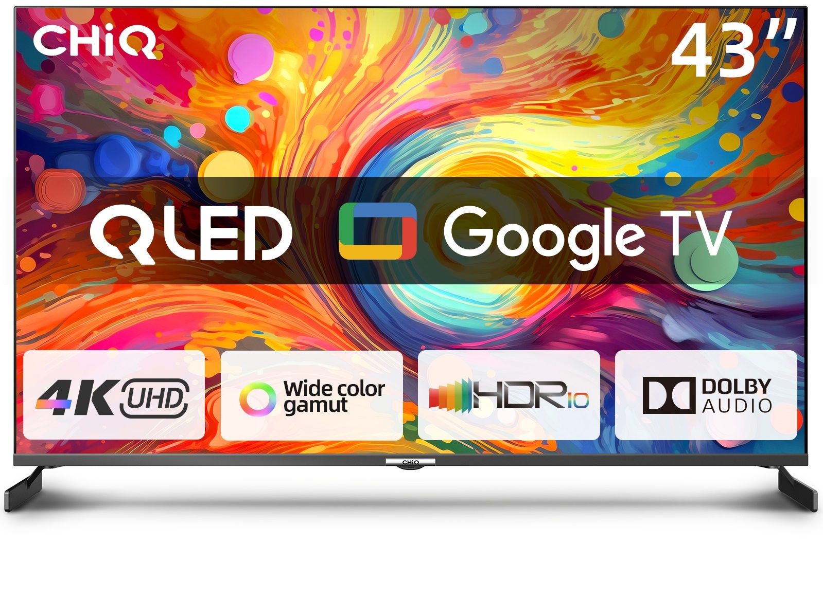 Smart TV QLED 40" google TV HDR WiFi Disney DVB-T2 Hevc Nowy Gwarancja