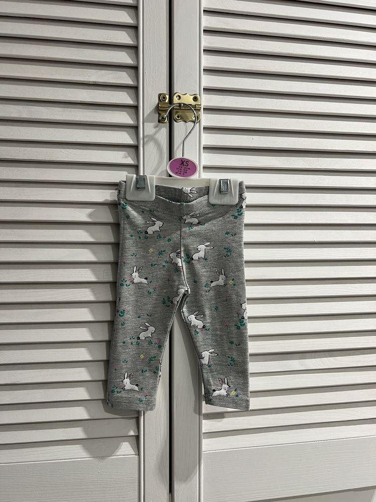 Legginsy niemowlęce Primark r.68 króliczki Wielkanoc Wiosna listki