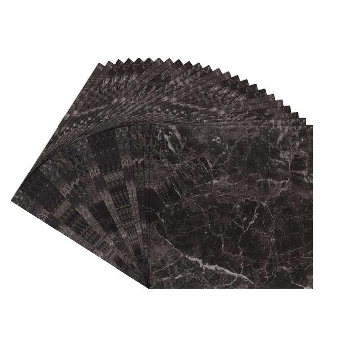 Yullpaper Samoprzylepna Wykładzina PCW 30x30cm Czarny Marmur 24szt