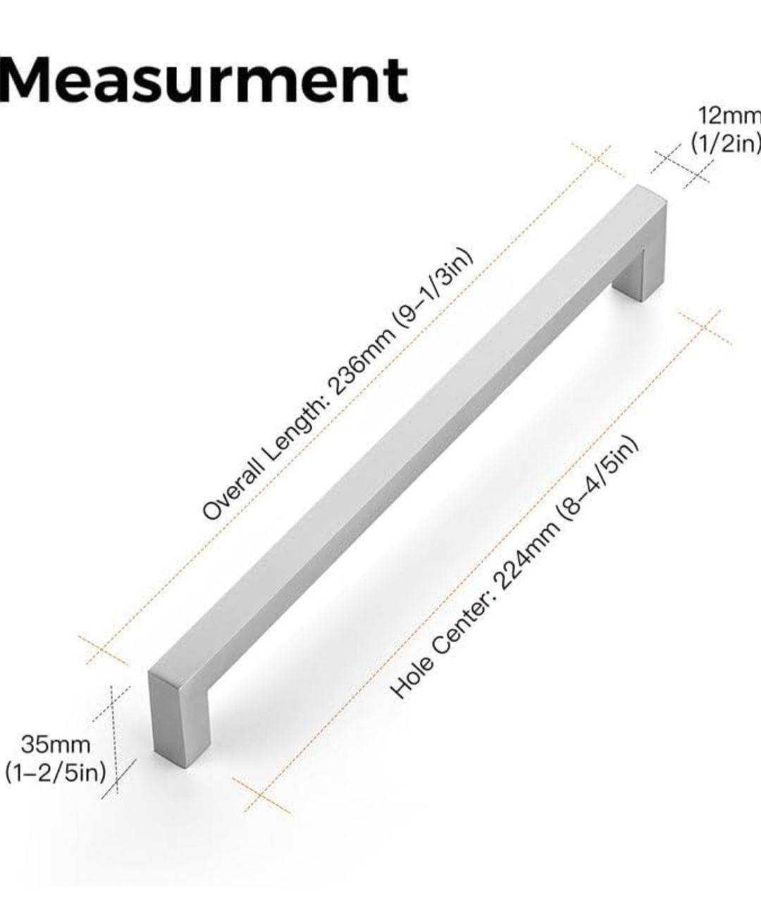 Ravinte Uchwyty meblowe do szafek kuchennych, 10 sztuk, 236 mm