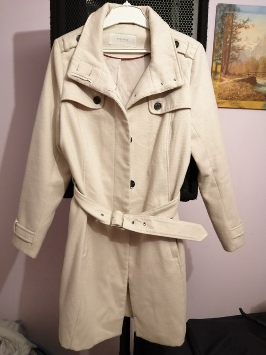 Płaszcz damski XL zimowy jesionka 42 bosmanka kremowy Reserved