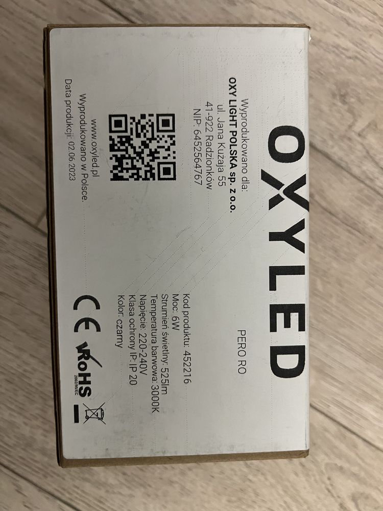 Oświetlenie podtynkowe LED Oxyled Pero RO okrągła IP20 6W czarna