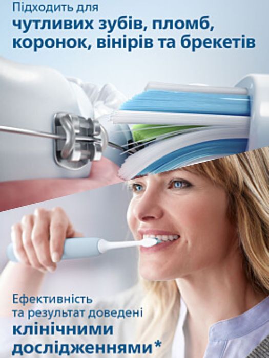 Звукова СУПЕР Зубна щітка навіть для Брекетів Philips HX6803/04 ШАРА!