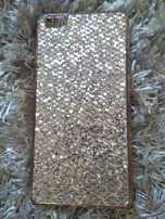 Capa em selicone dourado com brilhos para Telemóvel Huawei P8-Lite