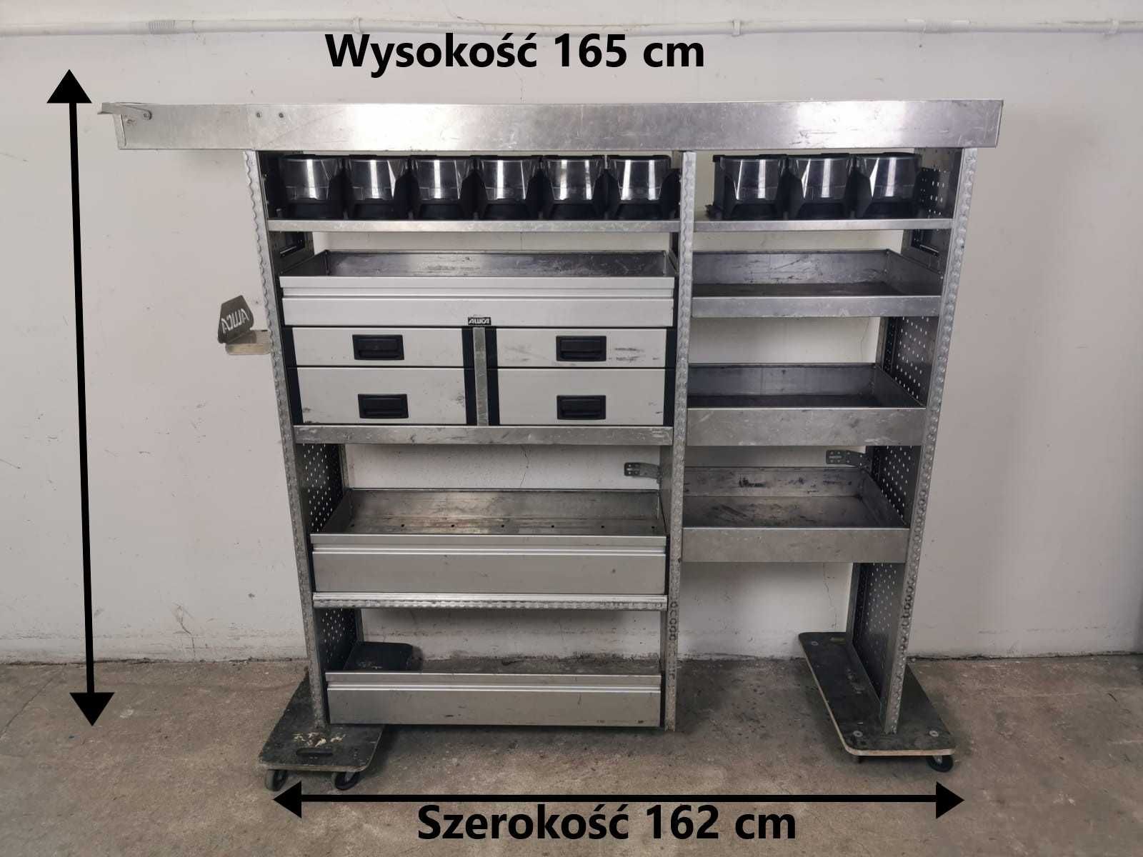 Zabudowa serwisowa warsztatowa regał samochodowy serwisowy ALUCA