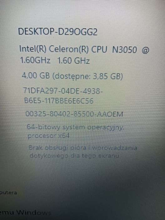 Laptop HP plus torba