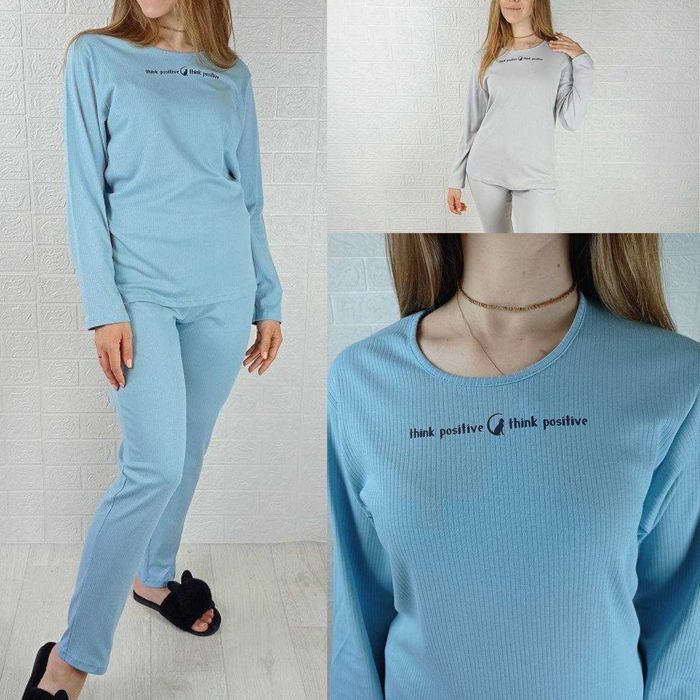 Піжама жіноча лонгслів з штанами