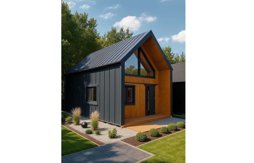 Nowoczesna stodoła W1 5x7m, domek drewniany, letniskowy - OKAZJA!