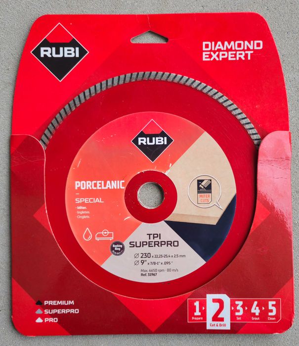 Tarcza diamentowa do ukosowania RUBI - glazura, gres, marmur, klinkier
