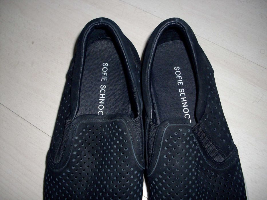 Sofie Schnoor, tenisówki, buty wsuwane, ażurowe, rozm.39, skóra natur.