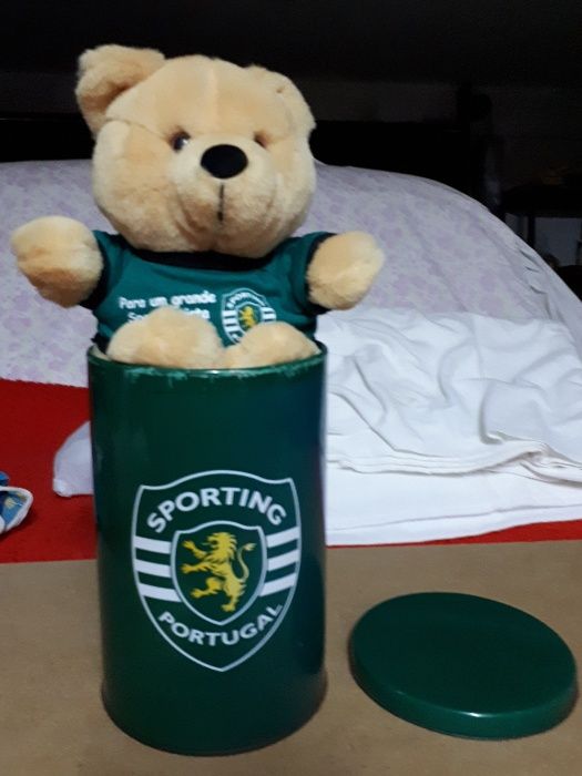 Urso de peluche do Sporting com lata -original