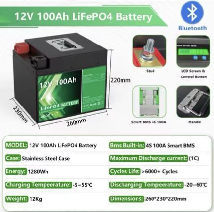 Продам акумулятор LiFePO4 12V 100Ah з вбудованою Smart BMS