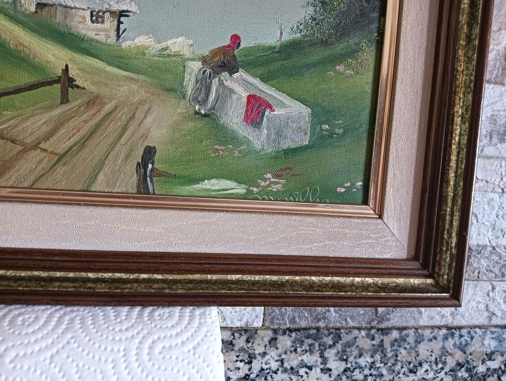 Vendo este quadro em tela pintura pintado há mão