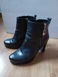 Buty botki czarne Lasocki Basic 38 skóra naturalna zamek obcas