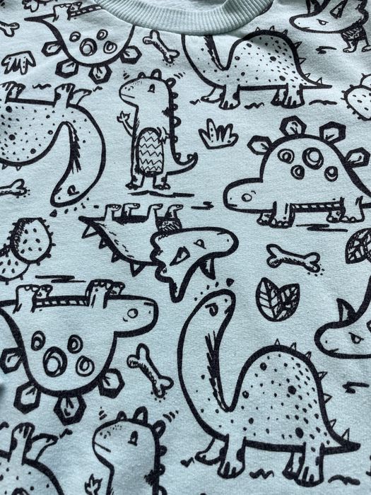 Світшот на флісі 98 104 реглан кофта батнік толстовка бірюзова динозав