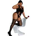 Body Preto Stocking Plus