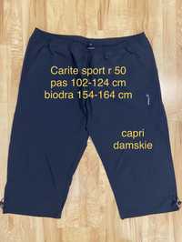 Carite sport damskie Spodenki 50 sportowe spodnie rybaczki czarne