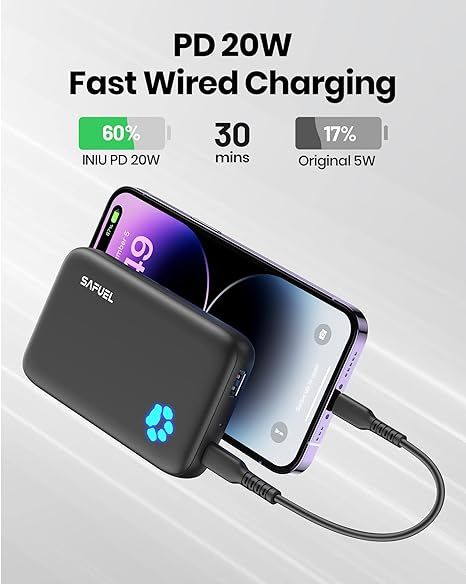 SAFUEL bezprzewodowy magnetyczny power bank 10000 mAh