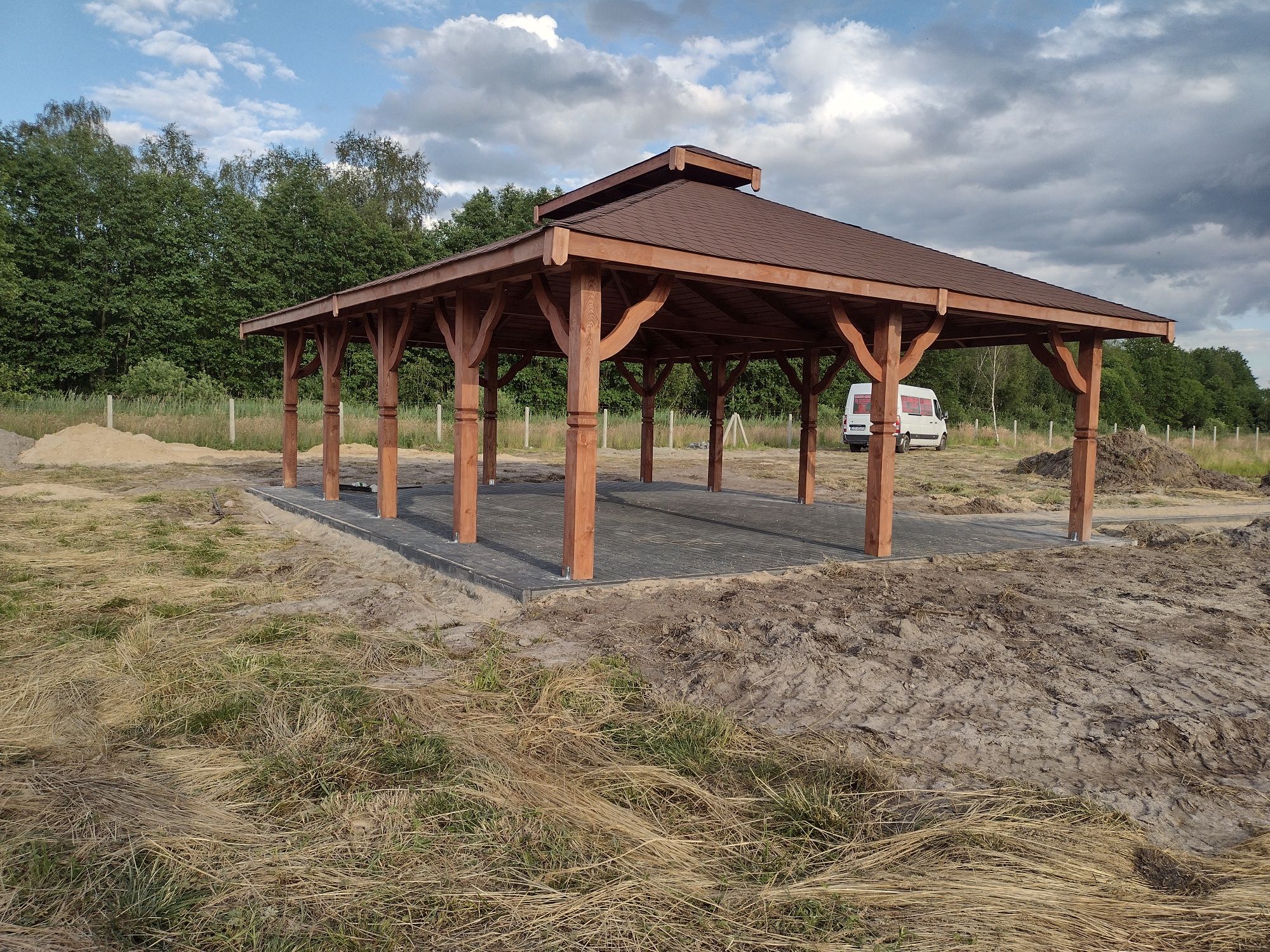 Wiatą ogniskowa garażowa 6 x 8 m