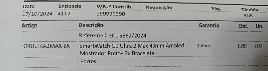 Smartwatch G9 Ultra 2 Max 49mm Amoled