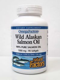 Рыбий жир омега-3 лосося Natural Factors, 1000 мг, 90 капсул