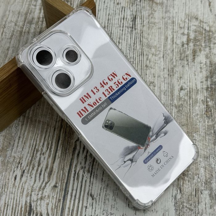 Чехол противоударный на Xiaomi Redmi 13/ Redmi 12. Прозрачный.