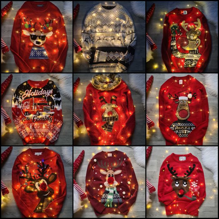 Новогодний свитер с оленем, размер М, однкові новорічні светри
