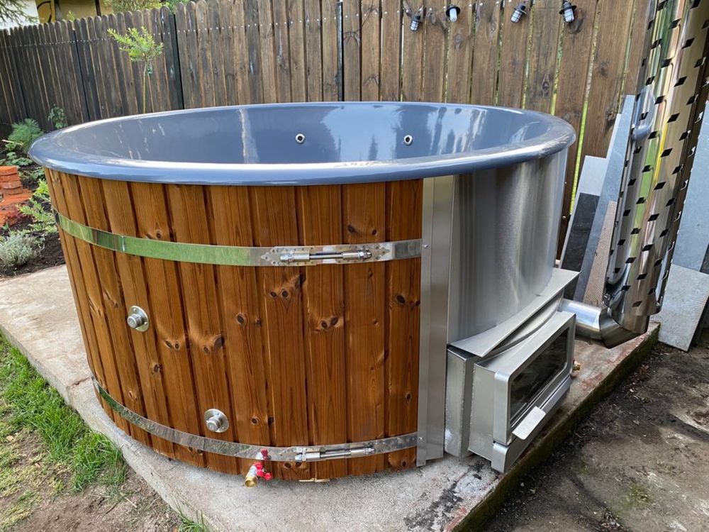 Balia ogrodowa jacuzzi Carmel 200cm 6osobowa piec drewno.