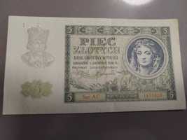 Banknot 5 zł z 1941 roku sprzedam.