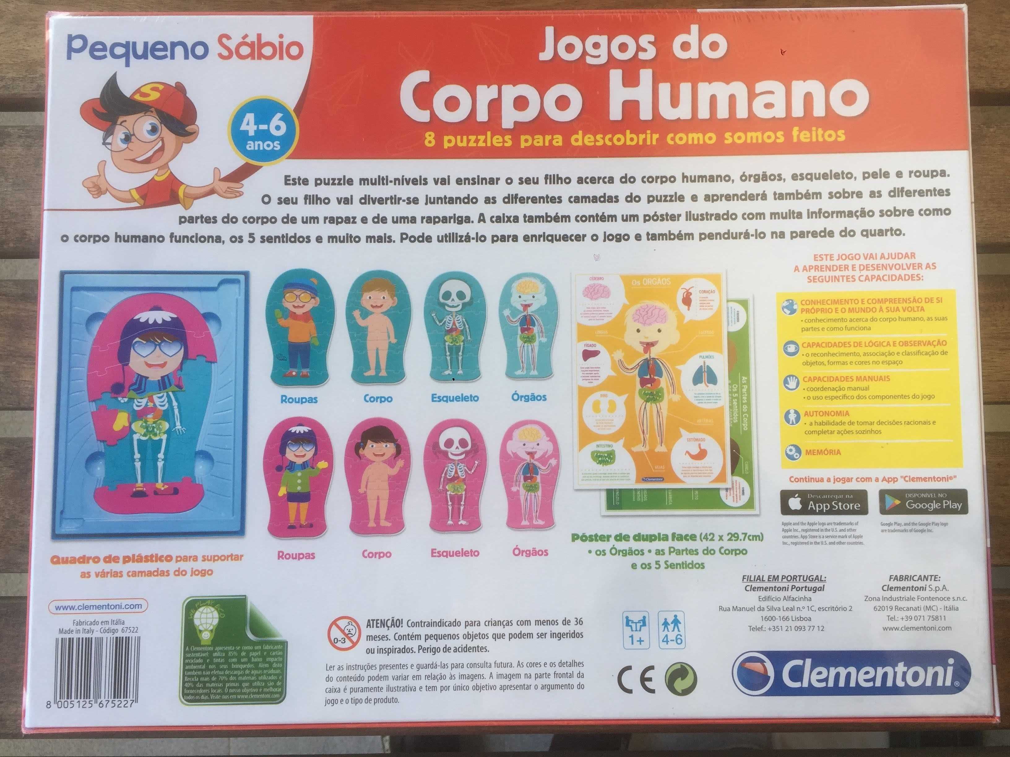 Pequeno Sábio - Jogos do Corpo Humano (Clementoni) - Novo