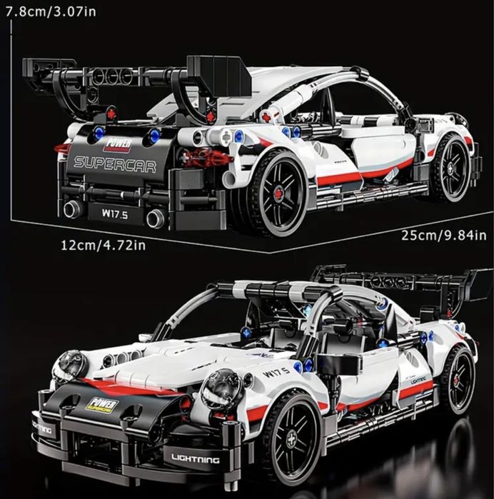 АКЦИЯ 600 деталей Конструктор 25*12 спортивная машина lego