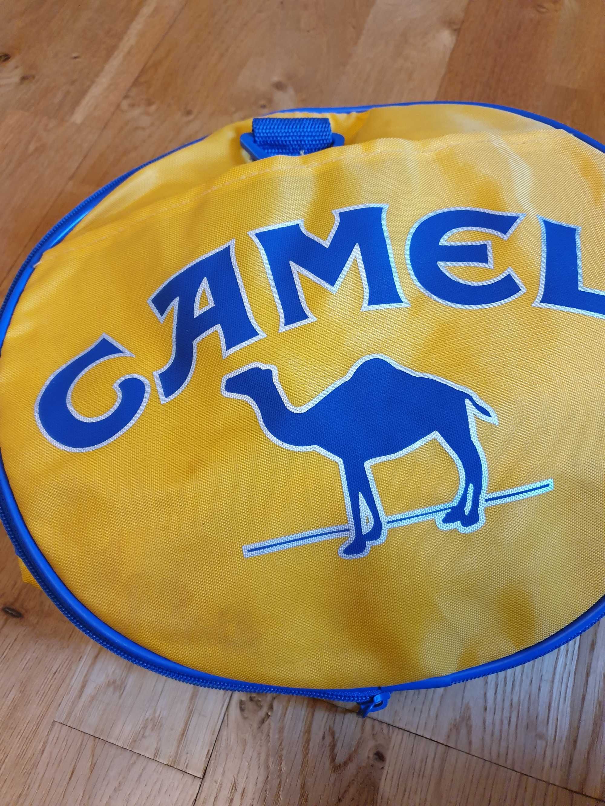 Camel torba podróżna, żółta, Prl, torba na siłownię, lekka