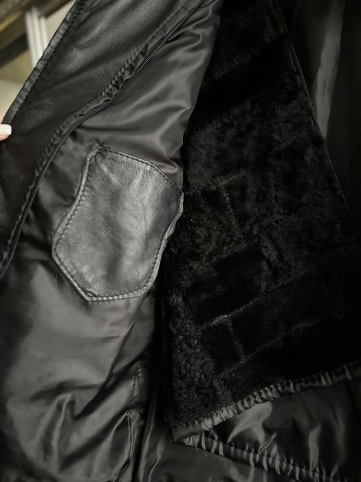 Тепла чоловіча куртка з натуральної шкіри, зимова,