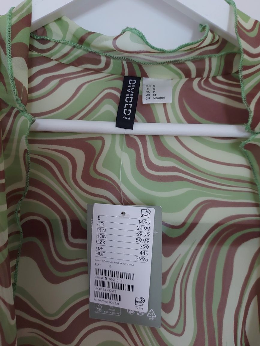 Bolerko zielone  H&M z metką. Narzutka. NOWE! Boho, hippie.