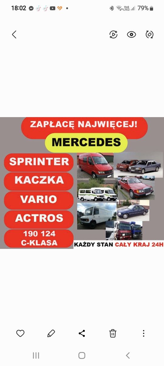 Skup aut Toyota Mercedes Corolla Hilux Avensis Sprinter Kaczka  C-kl