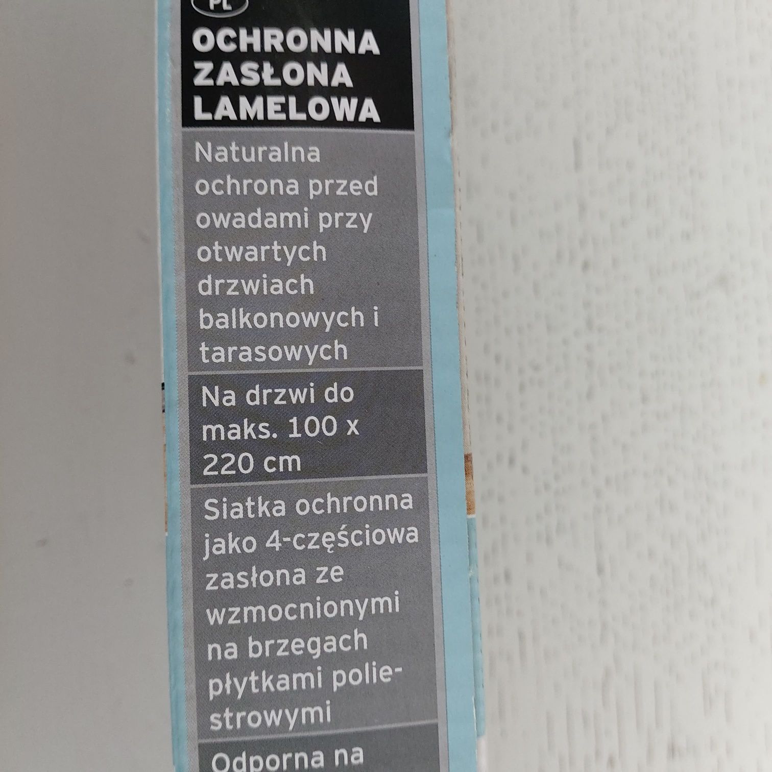 Ochronna zasłona lamelowa 220 cm x 100 cm