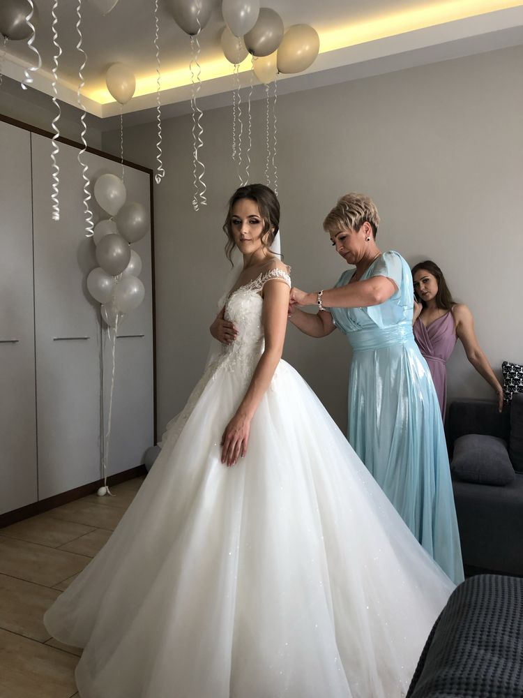 Suknia ślubna weddingdress sukienka 34 xs biała balowa