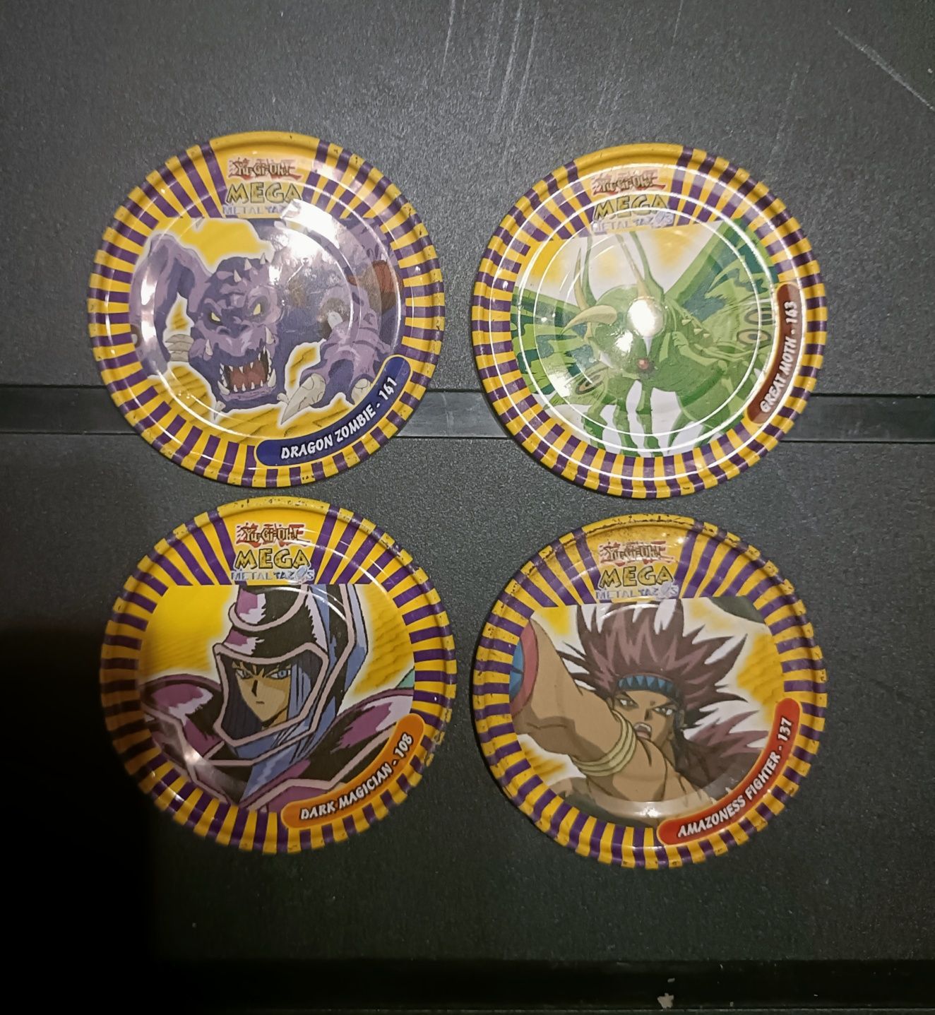 4 Mega Metal Tazos Yu-Gi-Oh